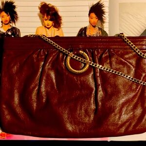Gorgeous, burgundy, vintage leather purse or clutch.